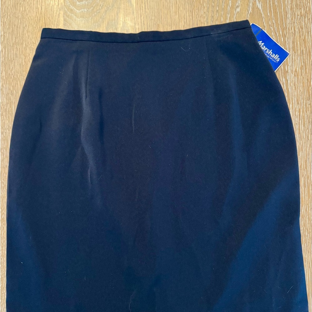 🆕Michele navy Polyester Lined Mini Pencil Skirt Y2K NWT size 8 secretary style - Picture 10 of 10